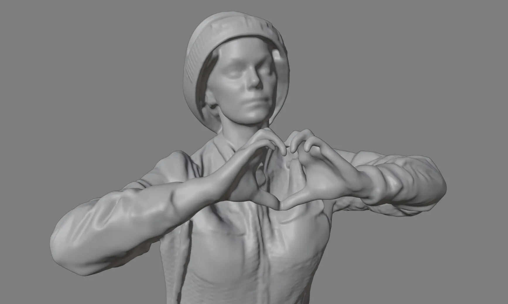 Cyfrowy model jednej z postaci przygotowanych do projektu „Aleja Wschodzącego Słońca”.