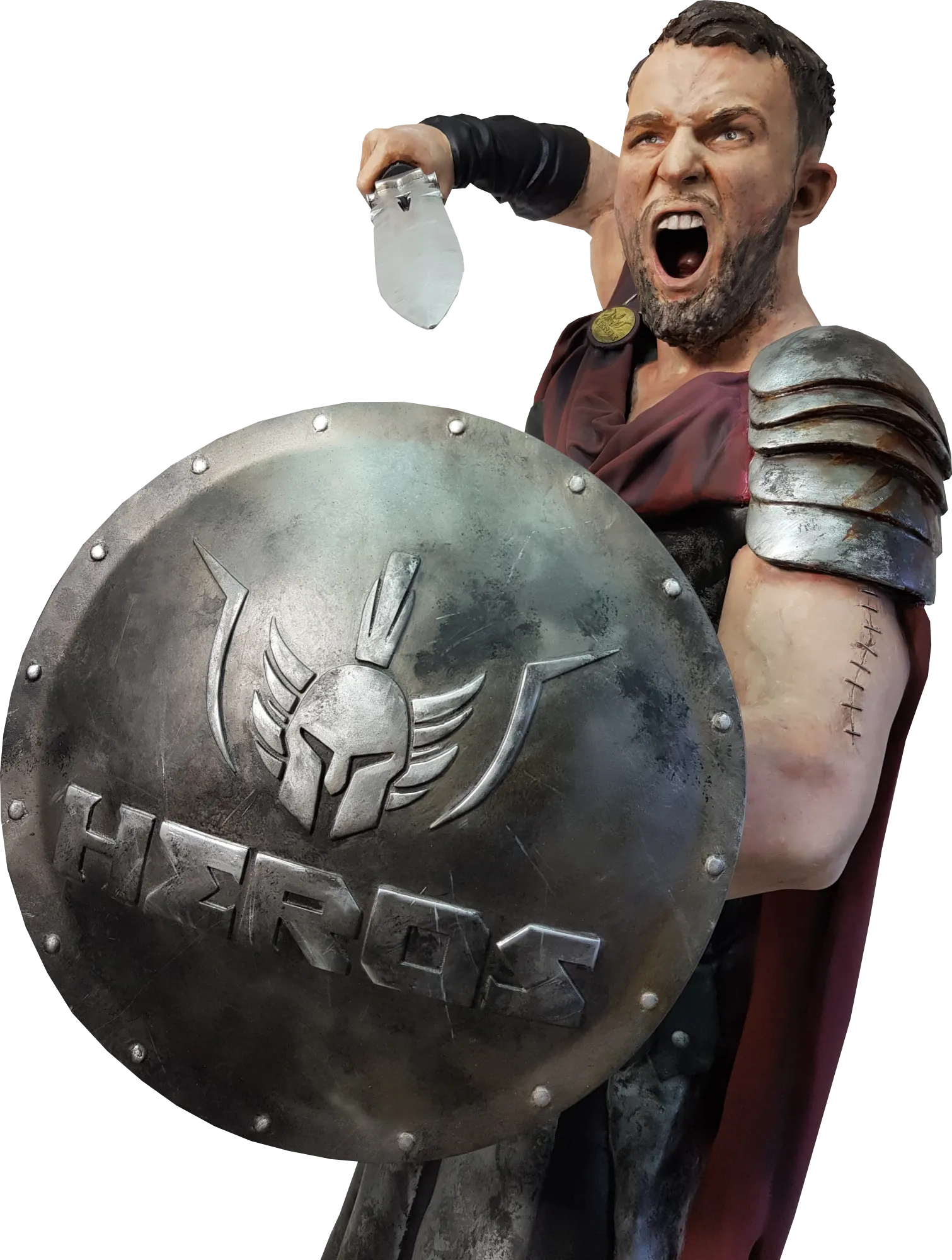 Pełnowymiarowa figura gladiatora Heros wykonana przez Monkeyfab dla marki Stalco na potrzeby ekspozycji targowej.